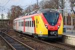 HLB Alstom Coradia Continental ET155 am 22.12.18 in Hanau Hbf vom Bahnsteig per Telezoom fotografiert