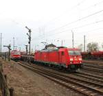 DB Cargo 185 249-0 trifft am 02.03.19 in Hanau Hbf auf DB Cargo 193 314-2