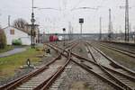 Doppelkreuzungsweiche am 12.12.20 in Hanau Hbf von einen Bahnsteig aus gemacht