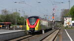 HLB 1440 159 (ET159) verlässt am 24.04.2021 Hanau Südseite in Richtung Frankfurt am Main.
