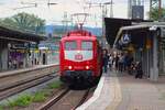 Konrail 151 031-2 mit Sonderzug am 29.08.26 in Hanau Hbf vom Bahnsteig aus fotografiert 