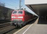 Hier 218 470-3 mit RE14306 von Bad Harzburg nach Hannover Hbf., bei der Einfahrt am 7.4.2010 in Hannover Hbf.