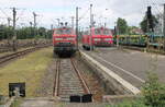 In Hannover Hbf standen am 09.07.2026 DB 218 825-9 und 218 824-1. 