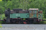 Die Dampflokomotive EBV 12 des Eschweiler Bergwerksvereines ist auf dem Museumsgelände der Henrichshütte abgestellt.