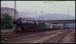 011066 fährt hier mit dem BDEF Sonderzug am 24.5.1990 um 12.28 Uhr in den HBF Heidelberg ein.