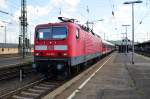 In Heilbronn ist die soeben aus Stuttart kommende RB von der 143 804 in den Heilbronner Hbf eingefahren.