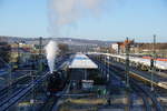 ABFAHRTSPFIFF in Hildesheim Hbf. 110 383 brachte den Rheingold von Dortmund nach Hildesheim. Ab hier übernahm 41 096 bis Goslar. 3.12.2016