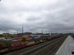 Hier der Blick ber den Hofer Hbf am 18.Mai 2013.