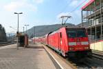 146 219-9 mit dem RE 19089 von Stuttgart nach Rottweil/Singen (Htw.) am Nachmittag des 06.03.14 beim Verlassen des Bahnofs Horb.