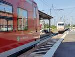 Eine sehr interessante Sichtung machte ich am 19.06.2022 im Karlsruher Hbf. Während eine S-Bahn noch am Bahnsteig stand und auf seine planmäßige Abfahrt wartete, wurde der ICE1 bereits hinten ran rangiert. Er fuhr dann als ICE 1163 nac ...