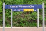 Bahnhofsschild von Kassel-Wilhelmshöhe am 1.05.09 in Kassel-Wilhelmshöhe.