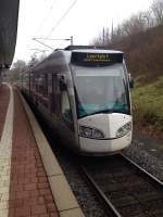 Hier steht Regiotram 705 am 10.12.13 im Bahnhof Kassel-Wilhelmshöhe als Leerfahrt und wartet darauf in kürze von einem HLB Zweiwege abgeholt zu werden.