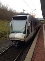 Hier steht Regiotram 705 am 10.12.13 im Bahnhof Kassel-Wilhelmshöhe als Leerfahrt und wartet darauf in kürze von einem HLB Zweiwege abgeholt zu werden.