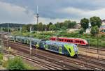 445 012-1 (Bombardier Twindexx Vario) von DB Regio Schleswig-Holstein (DB Regio Nord) rangiert in der Abstellgruppe von Kiel Hbf, während sich Gewitterwolken ankündigen.