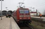 Hier 101 032-1 mit IC2329 von Kiel Hbf. nach Nrnberg Hbf., dieser Zug stand am 31.1.2011 in Kiel Hbf.