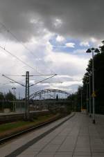 Gewitterwolke ber dem Hauptbahnhof in Kiel am 11.7.2012.
