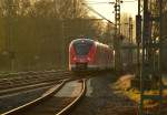 1440 306-7 beim Gleiswechsel in Kleinenbroich, der wegen einer Gleisbauarbeit am Richtungsgleis Neuss, diesen notwendig macht. Der Zug ist eine S5/S8 nach Wuppertal Oberbarmen.6.2.2015