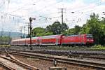 Nachschuss am 18.06.2016 auf 146 263, als sie ihren RE 5  Rhein Express  (Wesel - Koblenz Hbf) durch Koblenz Lützel in Richtung Zielbahnhof schob.