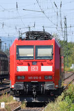 Die Elektrolokomotive 185 010-6 war Mitte August 2018 in Koblenz abgestellt.