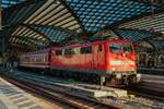 DB 111 158  Miete oder kaufe mich.  mit Sonderzug in Köln Hbf, September 2025.