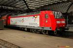 DB 146 017  Damit Deutschland vorne bleibt  mit RE5 in K�ln Hbf, April 2014.