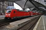 146 279 fährt am 1.7.2017 mit dem RE5 (RE10518)  Rhein-Express  von Koblenz Hauptbahnhof nach Wesel aus dem Kölner Hauptbahnhof aus.