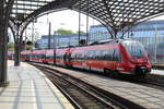 Nachschuss des 442 802 fuhr am 05.06.19, als RE9 nach Siegen Hbf, aus dem Kölner Hauptbahnhof aus.