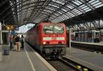 143 009-9 mit Dostos im Hauptbahnhof Köln - 12.07.2013