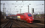 Thalys 4346 aus Brüssel erreicht hier am 21.02.1998 um 11.01 Uhr den Bahnhof Köln Deutz, um weiter in die Abstellgruppe zu fahren.