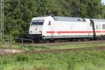 DB 101 013-1  IC  am 06.08.2025 in Höhe der S-Bahnstation Köln-Longerich in Fahrtrichtung Neuss.
Der planmäßig um 16:57 Uhr im Hbf-Köln endende IC 2311 wird dann gegen 17:30 Uhr offenbar regelmäßig zur Abstellung nach Dortmund überführt. 
