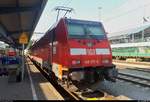 146 217-5 von DB Regio Baden-Württemberg als RE 4731 von Karlsruhe Hbf steht in seinem Endbahnhof Konstanz auf Gleis 3a.