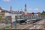 Impression vom Bahnhof Konstanz mit seinem Glockenturm.