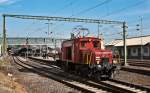 Das Seetalkrokodil De 6/6 15301 am 12. Februar 2011 beim Rangieren im Bahnhof Konstanz.