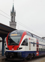SBB: An Silvester 2016 wünschte die Schweizerische Bundesbahn ihren Fahrgästen in Konstanz per IR Konstanz-Zürich-Konstanz,  EINEN GUTEN RUTSCH .