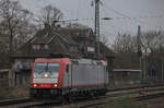 Am 16.01.2021 fuhr BRLL 185 593 Lz richtung Krefeld-Uerdingen durch Krefeld-Linn.