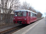 Den Beiwagen ließ man Zuhause nur der Motorwagen 772 345,von der EBS,ist zwischen Bergen/Rügen und Lauterbach Mole im Einsatz.Am 31.März 2016 stand der LVT in Lauterbach Mole.