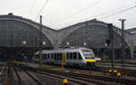 Am 21.12.17 verlässt 648 296 mit Ziel Döbeln den Leipziger Hbf.
