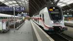DB IC-Triebzug 2874 'Oberer Neckar' als IC 2046 (Leipzig-Köln) im Leizpig Hbf am 4. August 2021. Schiebelok ist DB 146 554-1.