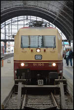 Mit der DB-Elektrolok 101 110-5 "55 Jahre Intercity" bot sich am 19.09.2026 die Gelegenheit zu F�hrerstandsmitfahrten im Leipziger Hbf.