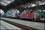 BELog 2159 245-0 & LEG 362 780-9 am 19.09.2026 zum Tag der Schiene auf Gleis 16 im Leipziger Hauptbahnhof.