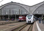 WFL 143 201-1 und MRB 1440 405 am 19.09.2026 zum Tag der Schiene in Leipzig Hbf.