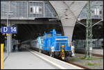 Die Rangierlok 363 006-6 (PRESS) stellt am 19.09.2026 den EC 135 Leipzig Hbf - Wroclaw Glowny in Leipzig Hbf bereit.