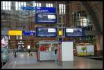 Blick Auf Die Zugzielanzeiger Im Bahnhof Leipzig-Hbf 11.08.07