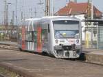 Hier VT018 als MRB80181 von Leipzig Hbf. nach Leipzig/Halle Flughafen, bei der Ausfahrt am 22.4.2011 aus Leipzig Hbf.