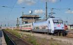 101 016 schob am 12.07.13 den IC 2032 nach Oldenburg aus dem Leipziger Hbf heraus.