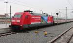 Die 101 029-7 brachte am 21.03.2015 den IC 2039 aus Emden Hbf nach Leipzig Hbf, dieser Zug endete in Leipzig. kurz danach brachte eine Rangierlok den IC in die Abstellung.