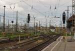 Blick auf das Gleisvorfeld in Leipzig Hbf am 08.09.2015.