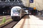Bahnsteig 2 am Flughafenbahnhof Leipzig/Halle mit ausfahrenden IC nach Norddeich Mole; 27.08.2007
