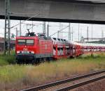 22.6.13 / MEG 606 wartet mit dem  Porsche -Zug zwischen LE-Wahren und LE-Ltzschena auf die Abfahrt