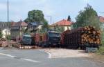 Das einzige was noch im Bahnhof Lichtenfels verladen wird ist Stammholz, fast tglich werden hier die Waggons beladen.